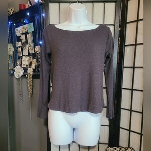 Heather Mini Ribbed Long Sleeve sz S